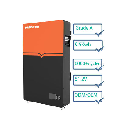 ভিয়েনচ কারখানা উচ্চমানের 9.5Kwh 48V লাইফপো 4 200Ah লিথিয়াম আয়ন ব্যাটারি ব্যাক আপ হোম ব্যবহারের জন্য সৌর সিস্টেম শক্তি সঞ্চয়