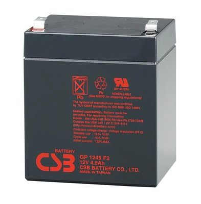 CSB ব্যাটারি GP1245 12V 16W উচ্চ কার্যকারিতা পুনরায় চার্জযোগ্য রক্ষণাবেক্ষণ মুক্ত VRLA 16W ব্যাটারি