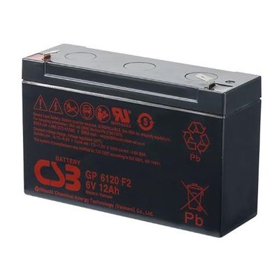 CSB GP6120 6V 12Ah রক্ষণাবেক্ষণ-মুক্ত ভালভ নিয়ন্ত্রিত লিড এসিড ব্যাটারি