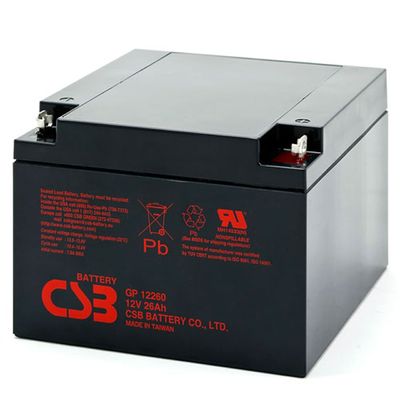 CSB GP12260 12V 26Ah এনার্জি স্টোরেজ রক্ষণাবেক্ষণ বিনামূল্যে রিচার্জযোগ্য VRLA 12V 26Ah CSB AGM ব্যাটারি