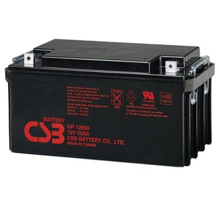 CSB GP12650 12V 65Ah শক্তি সঞ্চয়যোগ্য রিচার্জযোগ্য VRLA 12V 65Ah CSB ব্যাটারি