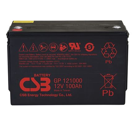 সিএসবি ব্যাটারি GP121000 12V 100Ah উচ্চ পারফরম্যান্স রিচার্জেবল রক্ষণাবেক্ষণ মুক্ত লিড এসিড ব্যাটারি 12V 100Ah