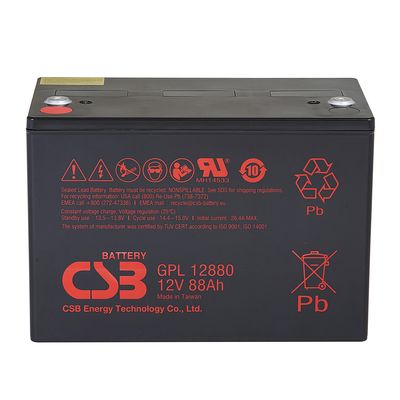 CSB GPL12880 12V 88Ah রক্ষণাবেক্ষণ মুক্ত সিলড লিড-এসিড ব্যাটারি ভ্যালভ নিয়ন্ত্রিত লিড-এসিড ব্যাটারি সৌর সিস্টেমের জরুরী অবস্থার জন্য