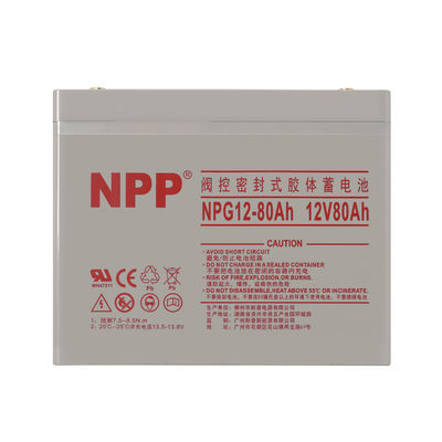NPP NPG12-80Ah 12V 80Ah সৌর শক্তি সিস্টেমের জন্য রিচার্জযোগ্য জেল ব্যাটারি